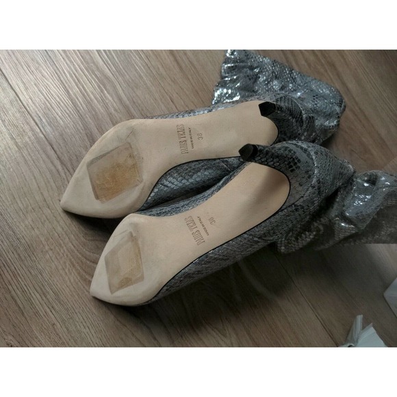 Paris Texas Metallic Python Snake Silver Slouchy Boots - Picture 12 of 12